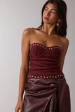 Rebel Studded Top (Merlot)