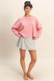 Ribbed Knit Mini Skort (Heather Grey)