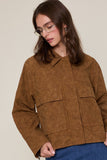 Maison Collared Leather Coat (Camel)