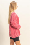 Oversized Crew Neck Sweatshirt (Red)