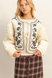 Quilted Floral Embroidered Jacket