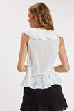 Cascading Ruffle Lace Top (White)