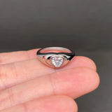 Inlaid Heart 18K Gold Plated Ring (Steel)