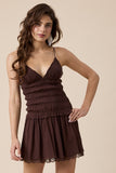 Flirt Factor Drop Waist Mini Dress (Chocolate)