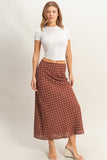 Timeless Muse Polka Dot Skirt (Chestnut)