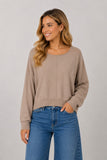 Round Neck Seam Detail Pullover (Taupe)