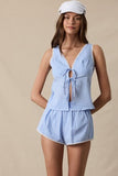 Checker Tie Top & Mini Short Set