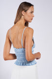 Tiny Stripe Crop Top (Blue)