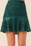 Holly Sequin Skirt (Hunter Green)
