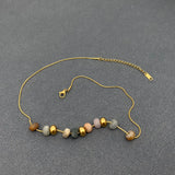 Natural Stone Beaded Charm Necklace