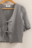 Gingham Puff Sleeve Blouse