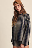 Haley Stripe Oversized Top (Navy Stripe)