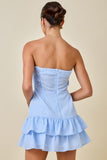Strapless Gingham Sweetheart Mini Dress