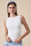 Selena Boat Neck Top (White)