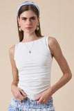Selena Boat Neck Top (White)