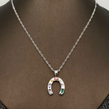 Horseshoe Charm Necklace (Silver)