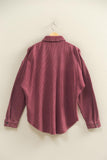 Stonewash Drift Shacket (Dark Cherry)