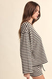 Haley Stripe Oversized Top (Olive Stripe)