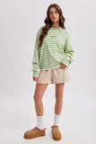 Striped Fish Graphic Sweater (Pistachio/Cream)