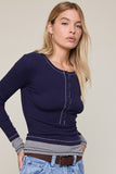 Livvy Layered Longsleeve (Navy)