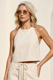 Soft Halter Cropped Top (Ecru)