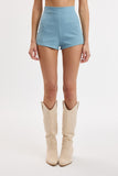 Light Denim Body-conscious Fit High-waist Shorts