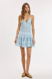 Floral Embossed Lace Solid Color Mini Dress