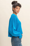 Ribbed Knit Oversized Cropped Sweater