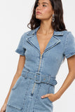 Blythe Belted Denim Mini Dress