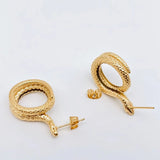 Snake 18K Gold Plated Stud Earrings