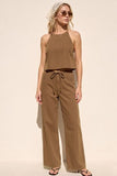 Soft Halter Cropped Top (Brown)