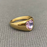 Glossy Colored Heart Ring (Purple)