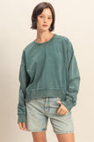 Oversized Soft Rewind Pullover (Deep Green)