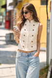 Mariah Sleeveless Button Shirt