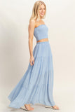 Tube Top & Tiered Skirt Set (Powder Blue)