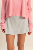 Ribbed Knit Mini Skort (Heather Grey)