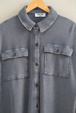 Stonewash Drift Shacket (Dusty Navy)