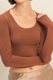 Kari Long Sleeve Top (Chestnut)