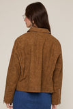 Maison Collared Leather Coat (Camel)