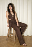 Fringe Wrap Three Piece Set (Brown)