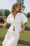 Elevated Embroidered Puff Sleeve Shirt