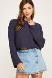 Cozy Morning Knit Sweater (Navy)
