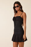Floral Lace Fit & Flare Dress (Black)