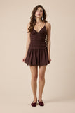 Flirt Factor Drop Waist Mini Dress (Chocolate)