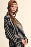 Haley Stripe Oversized Top (Navy Stripe)