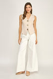 Gold Button Split Vest