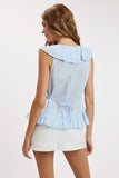 Cascading Ruffle Lace Top (Baby Blue)