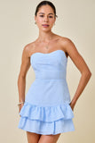 Strapless Gingham Sweetheart Mini Dress