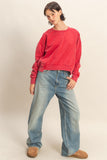 Oversized Soft Rewind Pullover (Red)