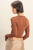 Kari Long Sleeve Top (Chestnut)